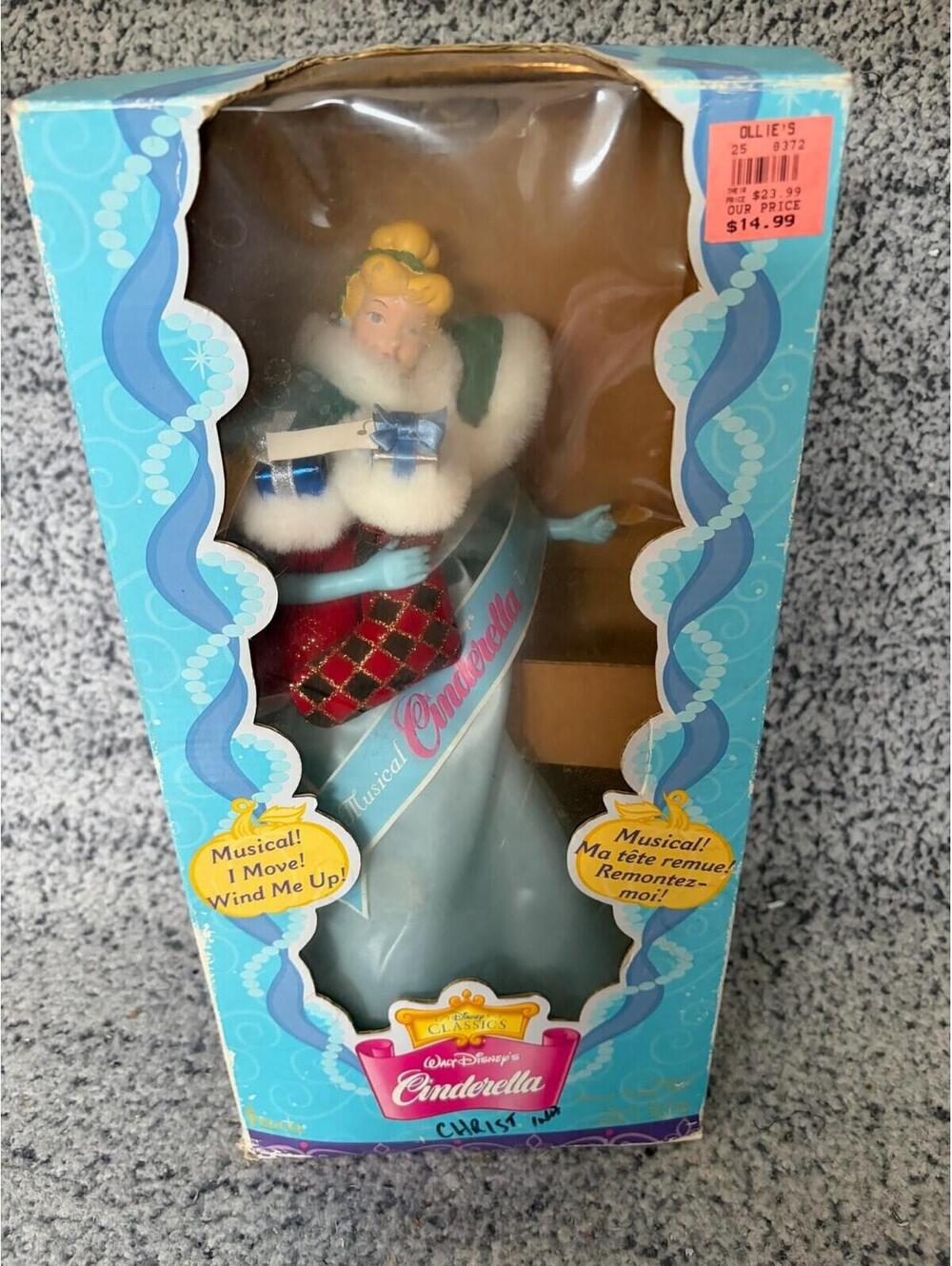 Disney Cinderella Musical Animated Display Figure Christmas Telco Works Box
